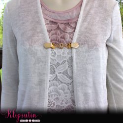 Klipsutin Fortuna-Hestesko med guld-hvide klips