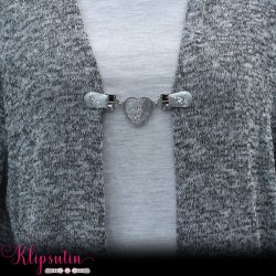 Klipsutin Iris-Hjerte og klips med glitter