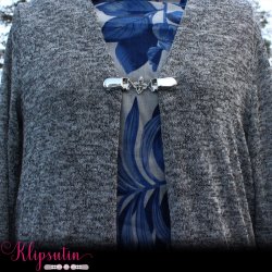 Klipsutin Fransk lilje-blomst med slvklips