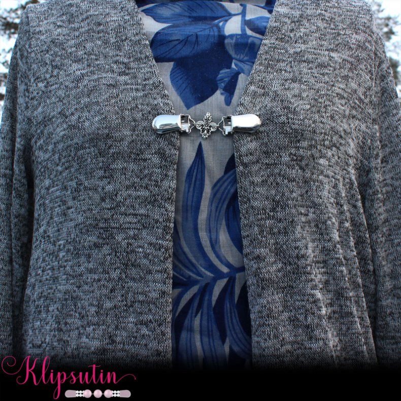 Klipsutin Fransk lilje-blomst med slvklips