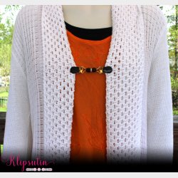 Klipsutin Sirja-Guld og sort, bling og klips