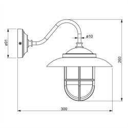 DKSLAMPE 26 IP43 <br> vg messing - vlg glas