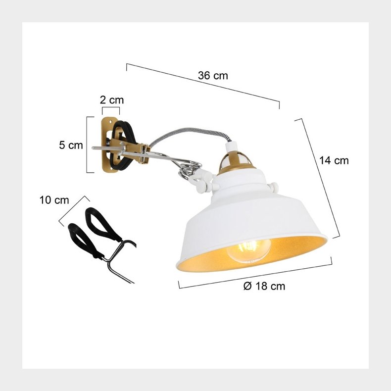 BORIS NOV&Eacute; - hvid-guld vg- og klemlampe