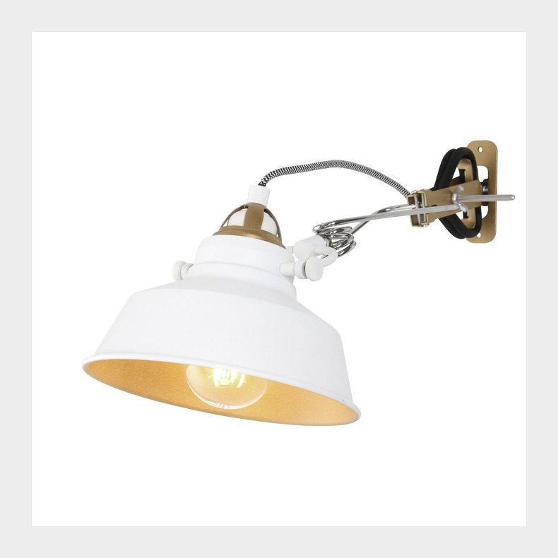 BORIS NOV&Eacute; - hvid-guld vg- og klemlampe