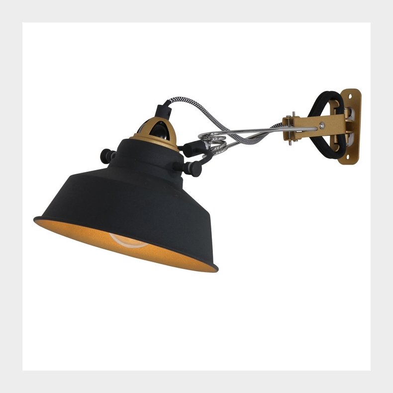 BORIS NOV&Eacute; - sort-guld vg- og klemlampe