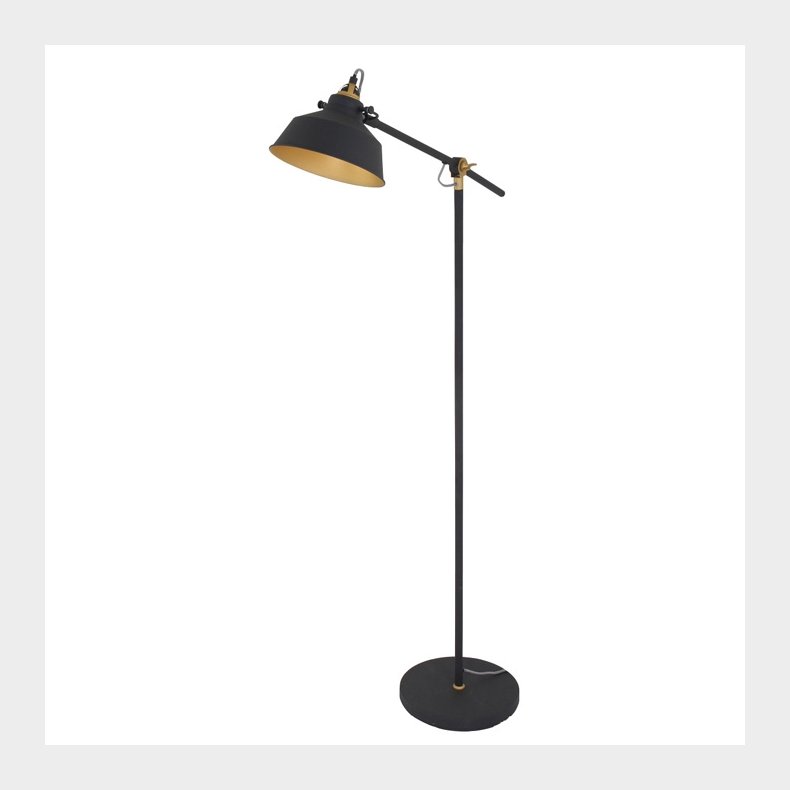 BORIS NOV&Eacute; - sort-guld gulvlampe