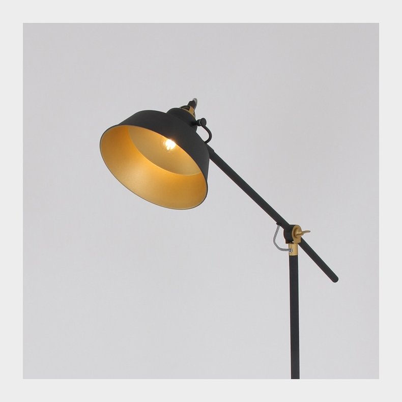 BORIS NOV&Eacute; - sort-guld gulvlampe