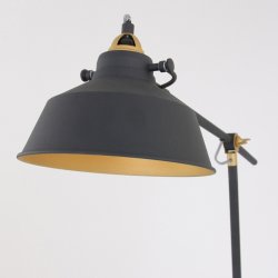 BORIS NOV&Eacute; - sort-guld gulvlampe