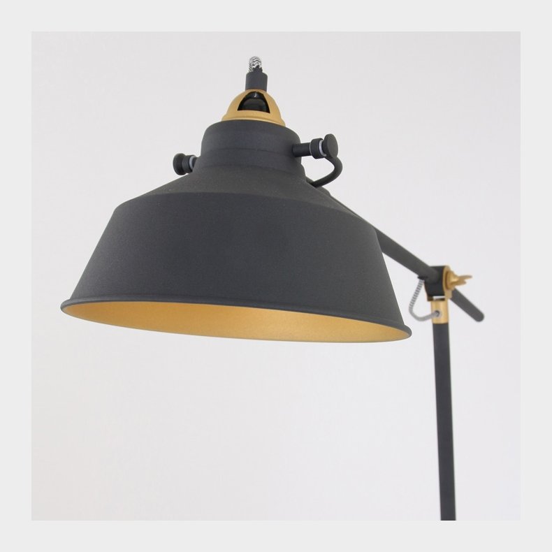 BORIS NOV&Eacute; - sort-guld gulvlampe