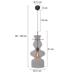 DAY &amp; NIGHT - glaspendel gr H 51 x 21 cm 