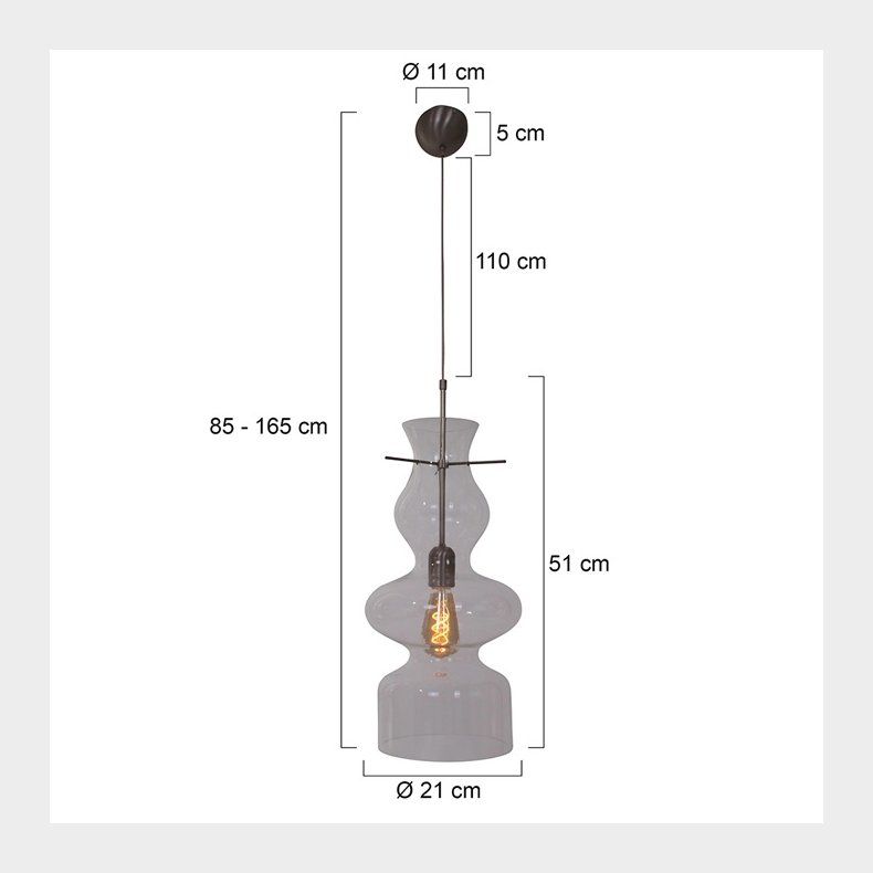 DAY &amp; NIGHT - glaspendel gr H 51 x 21 cm 