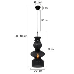 DAY &amp; NIGHT - glaspendel gr H 51 x 21 cm 