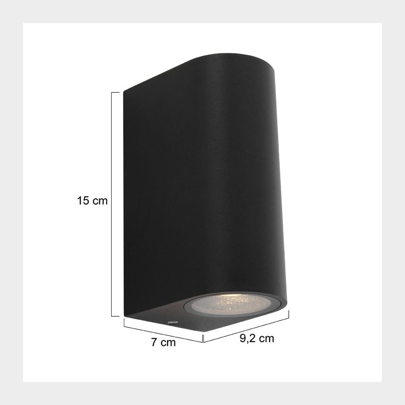 LOGAN - LED v�glampe sort IP44