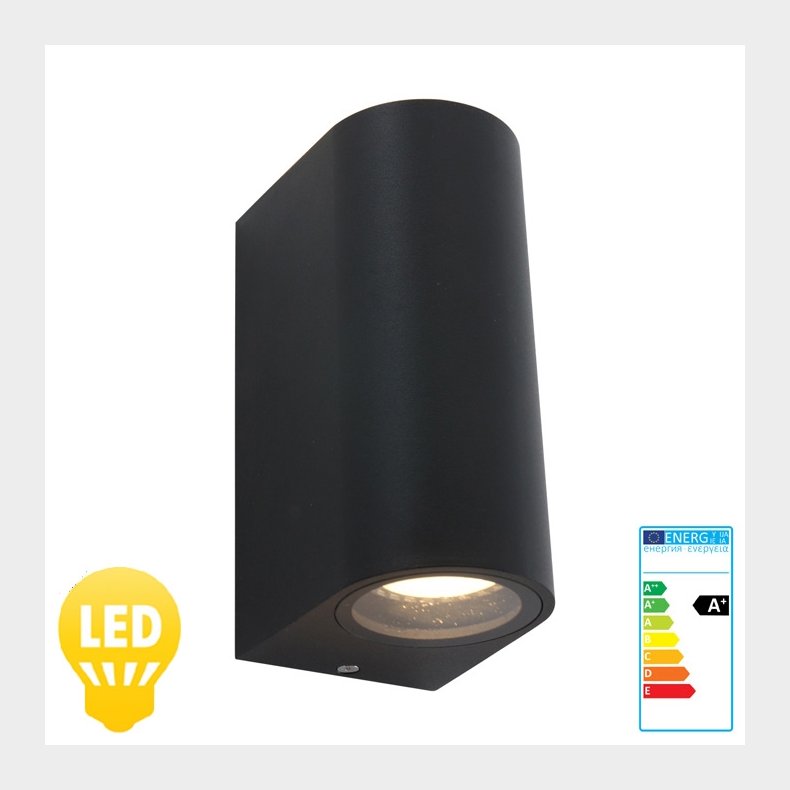 LOGAN - LED v�glampe sort IP44