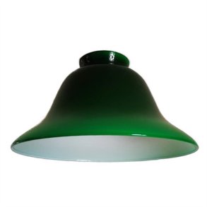 Bell-shaped shade in green glass - H 9 x W 19 cm
