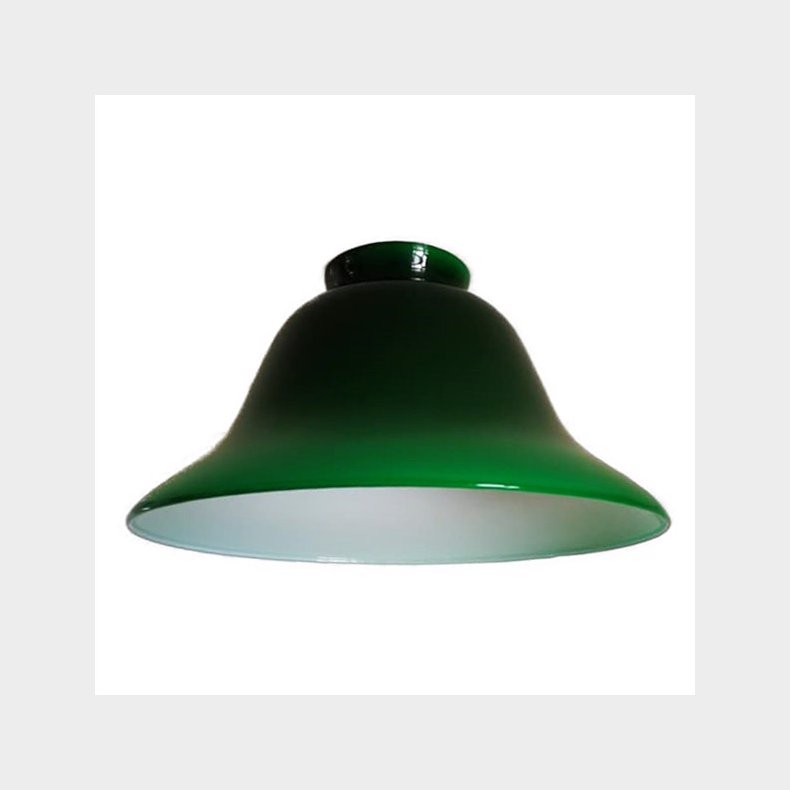 Bell-shaped shade in green glass - H 9 x W 19 cm