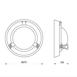 Porthole lamp - 27 cm Brass IP20