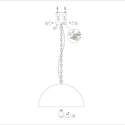 Semicirkel - pendel sort 50 cm �