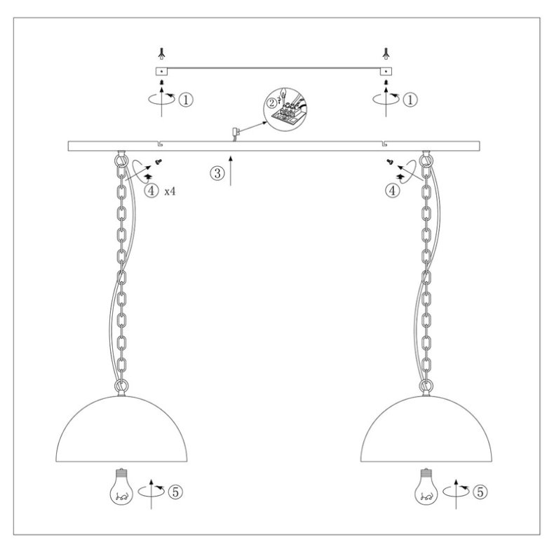 Semicirkel - pendel sort  2 x 35 cm �