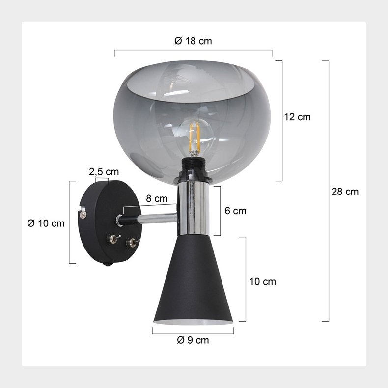 FASTLST - vglampe up- og downlight 