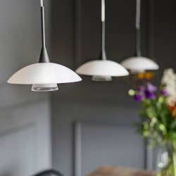 Tallerken - pendel 3 sort - H 140 x B 108 cm