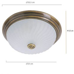 ANTIQUE - plafond antikmessing 30 cm