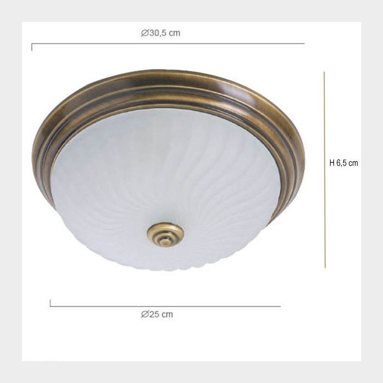 ANTIQUE - plafond antikmessing 30 cm