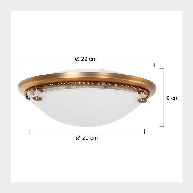 ANTIQUE - plafond antikmessing 29 cm