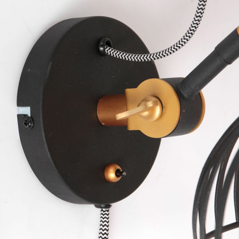 DUNBAR - sort-guld vglampe