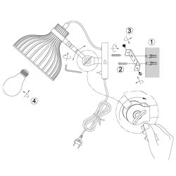 DUNBAR - sort-guld vglampe