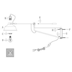 BORIS NOV&Eacute; - sort-guld vglampe