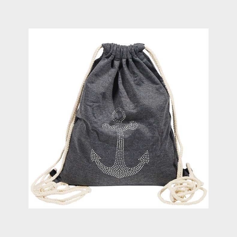 Rucksack - Anker mit Glitzer - 40x32 cm grau
