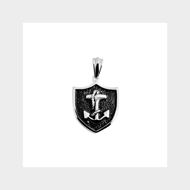 Vedhng-sort skjold med slv anker