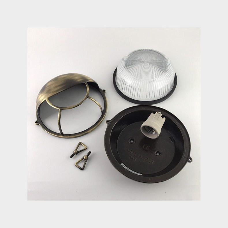 SKOTLAMPE rund-17,5 cm-IP64 Messing