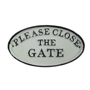 Skilt emalje-Close the Gate