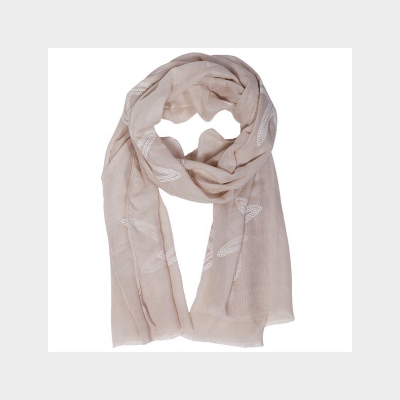 Scarf Starfish - beige with white