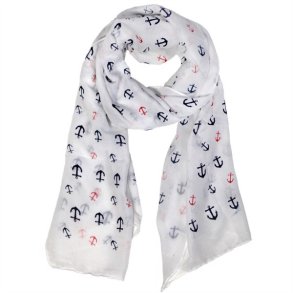 Trklde Ankre-hvid med bl og rd