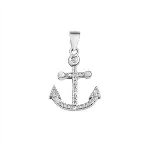 Vedhng-slv anker med zirkoner