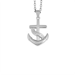 Vedhng-slv anker med zirkoner