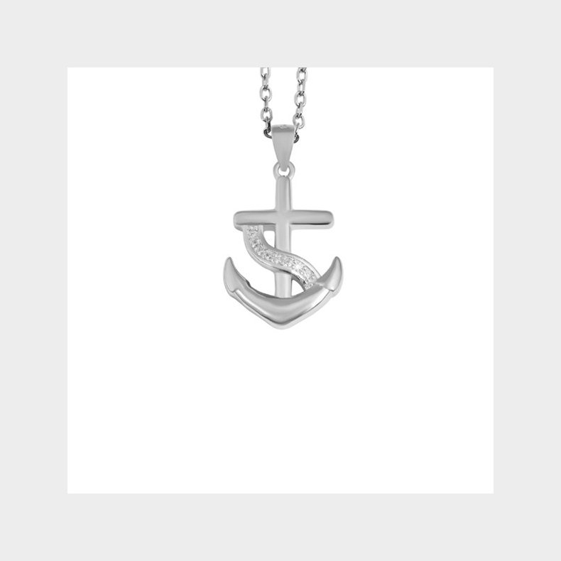 Vedhng-slv anker med zirkoner