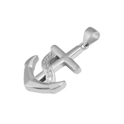 Vedhng-slv anker med zirkoner