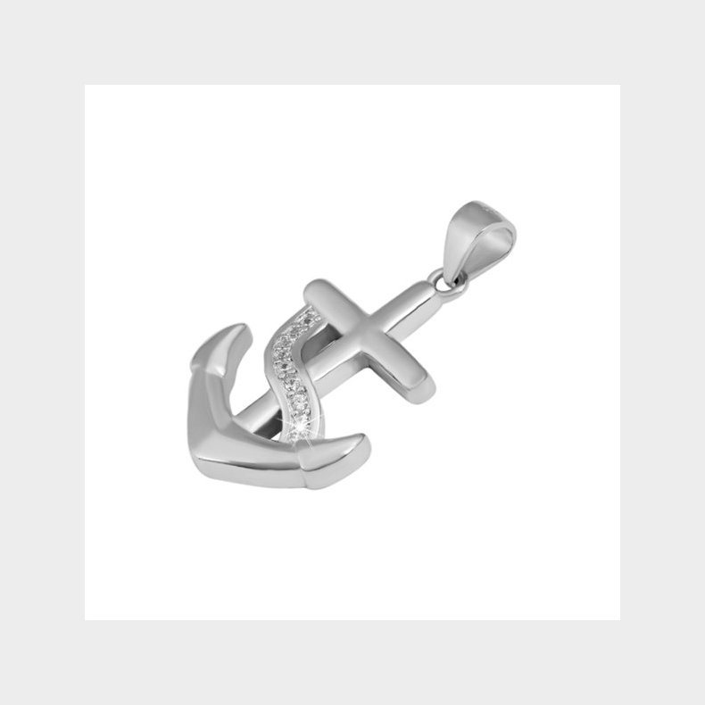 Vedhng-slv anker med zirkoner