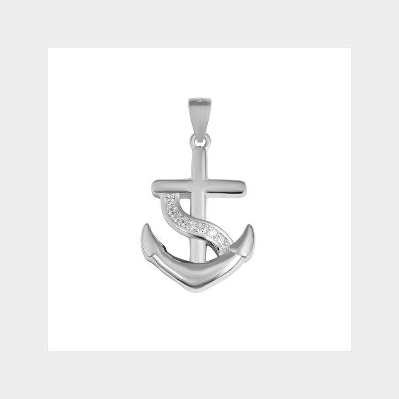 Vedhng-slv anker med zirkoner