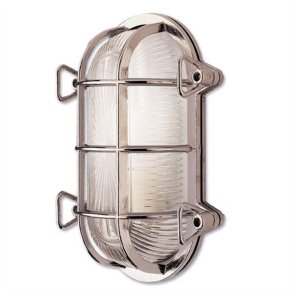 SKOTLAMPE oval -22,5 cm-IP44 Forkromet messing  