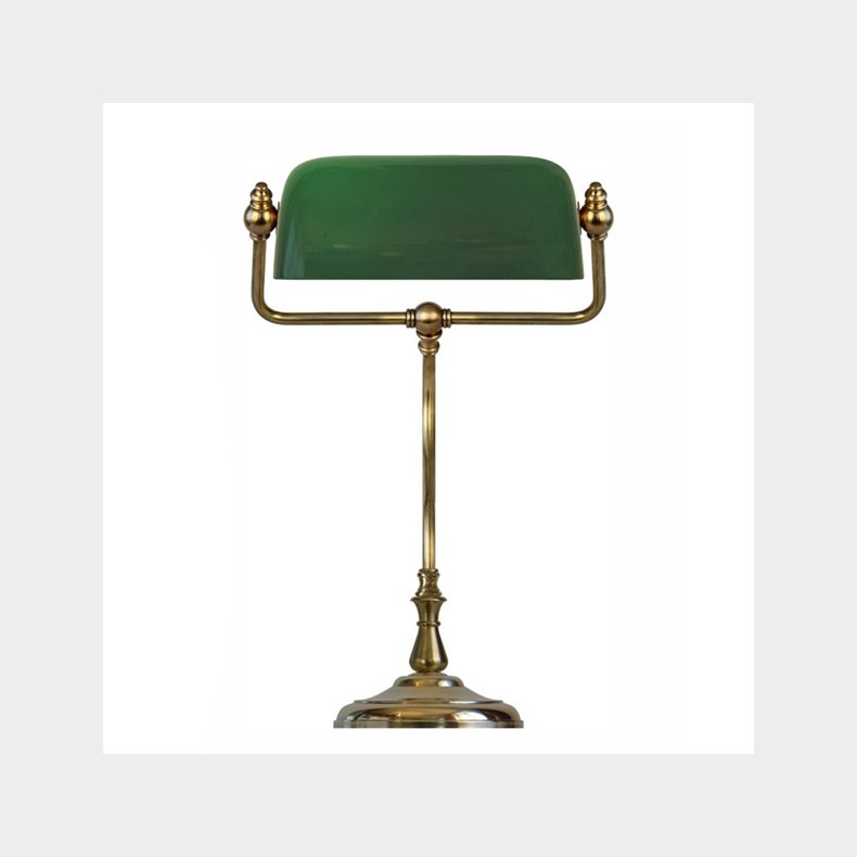 BANKIR - unlacquered brass - green - H 43 cm