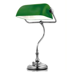 BANKIR - chrome-plated brass - green - H 43 cm