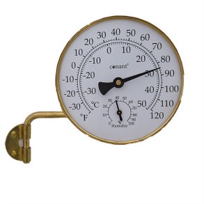 Termometer Bimetall - mssing C+F + hygrometer 
