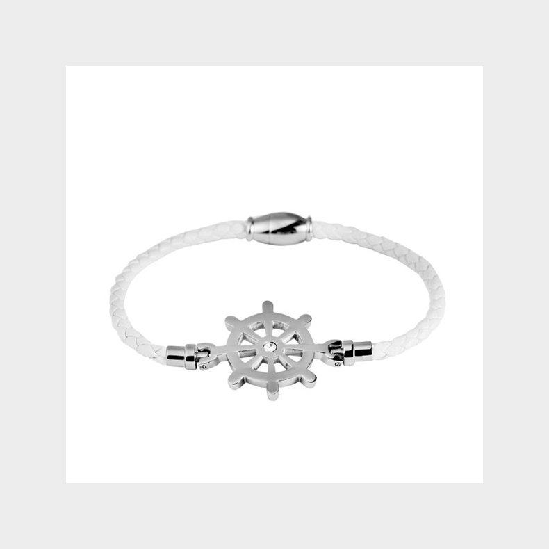 Armbnd-hvid lder og slv skibsrat