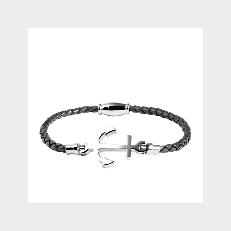 Armbnd-gr lder og slv anker